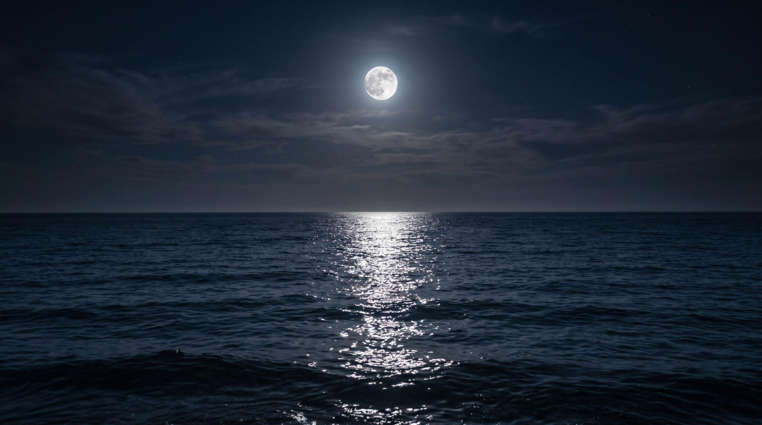 Endless Blue Night Sea