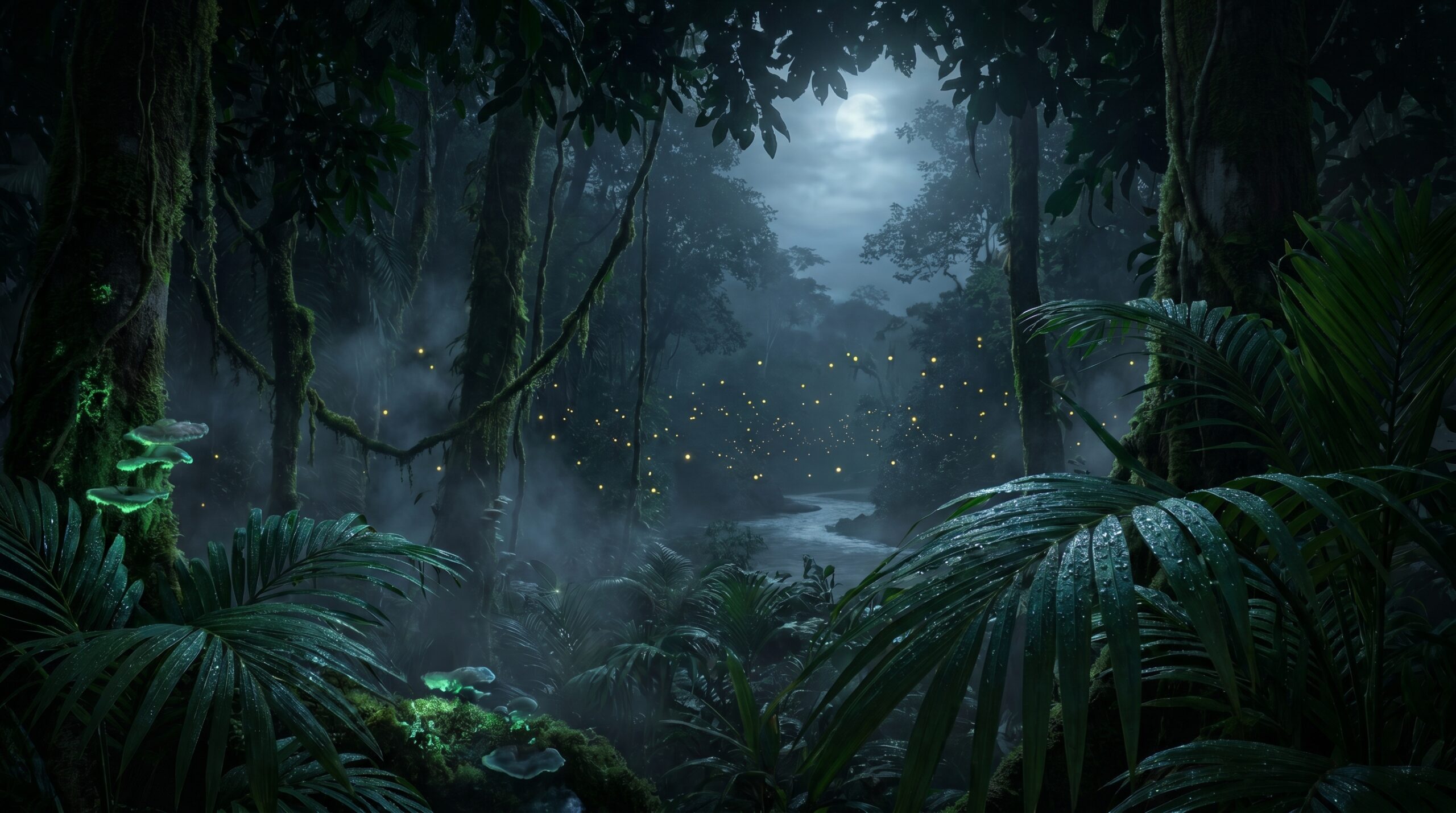 Moonlit Amazon Rainforest