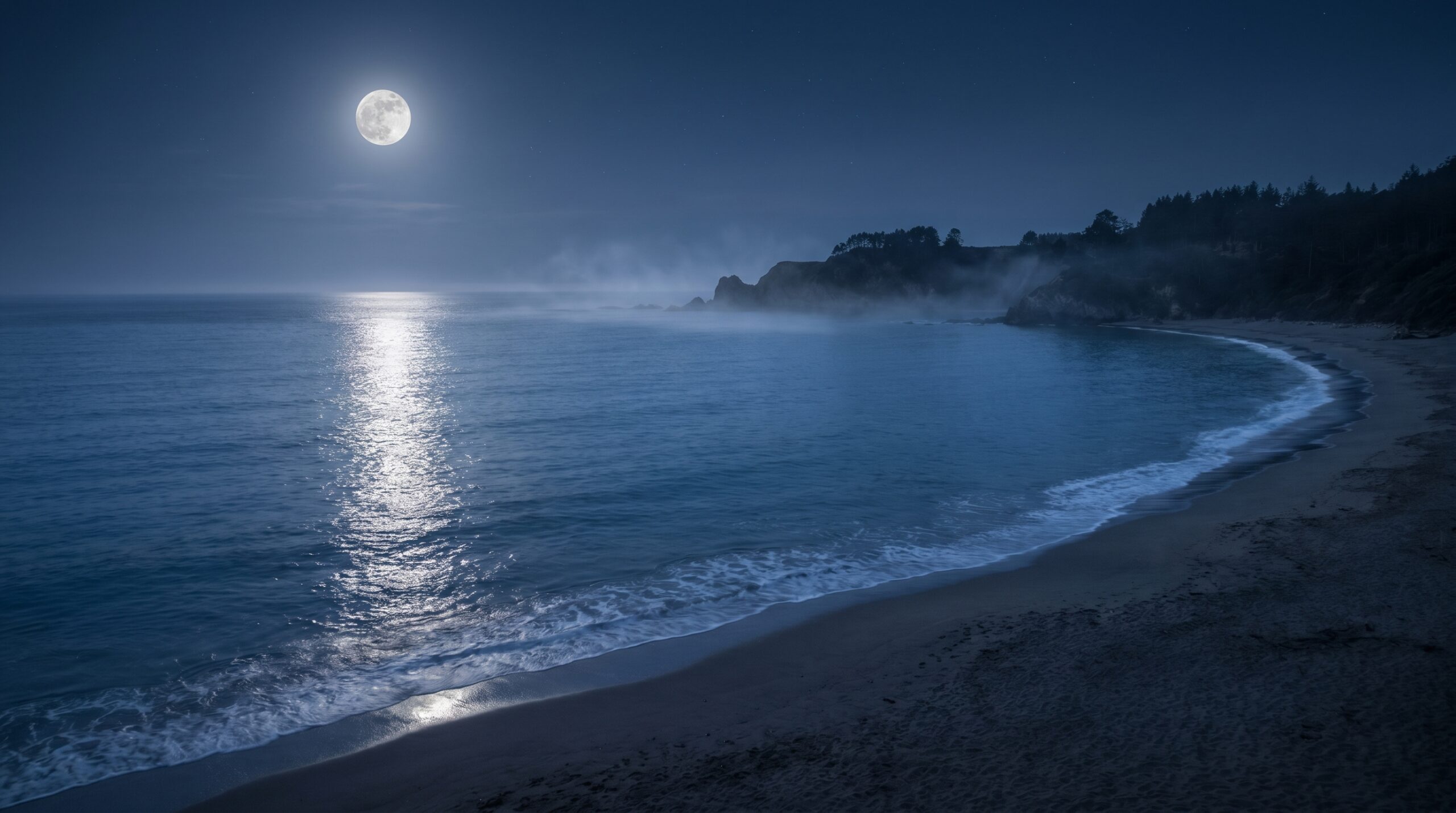 Moonlit Coastal Calm