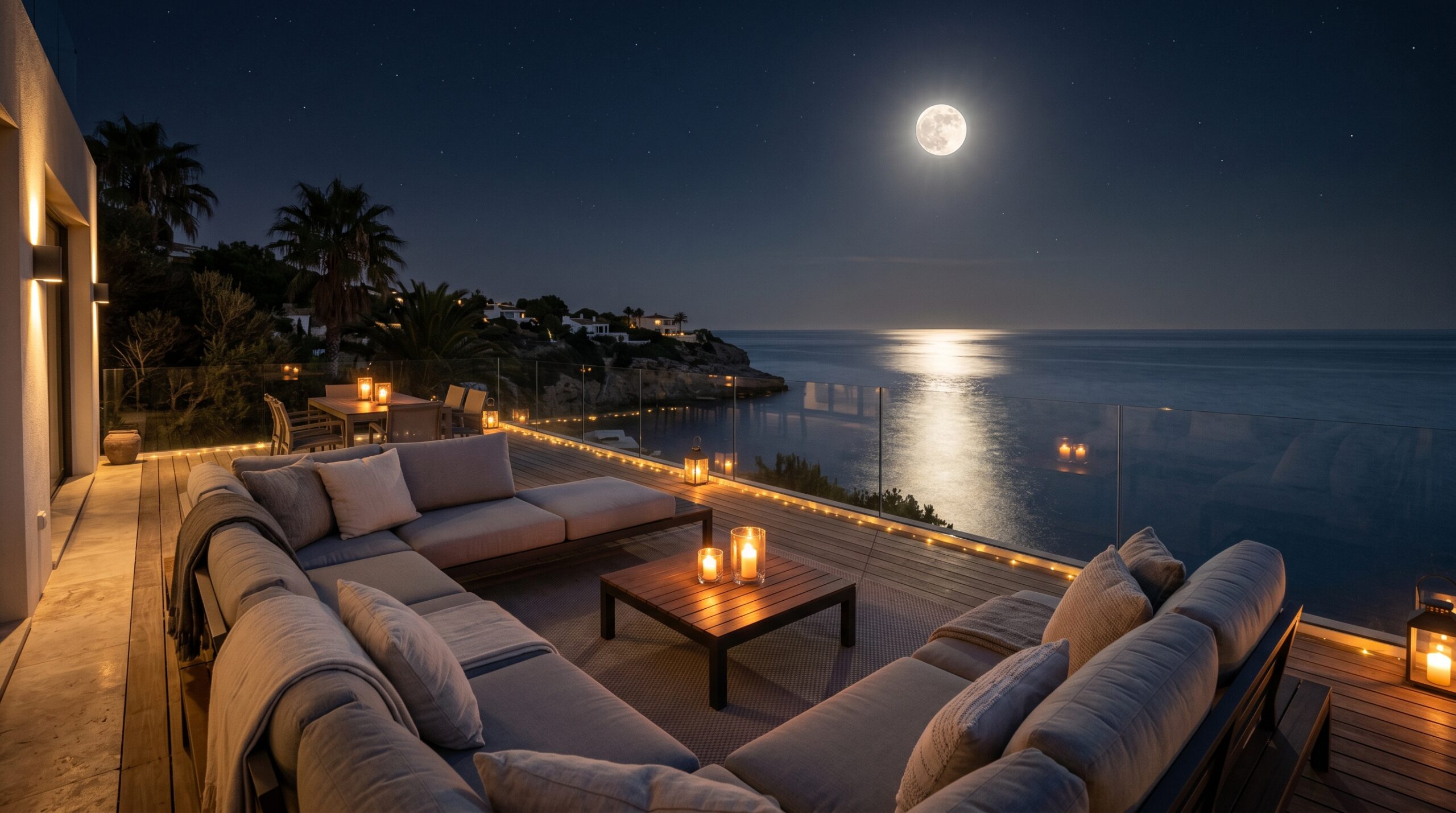 Ocean Terrace At Midnight