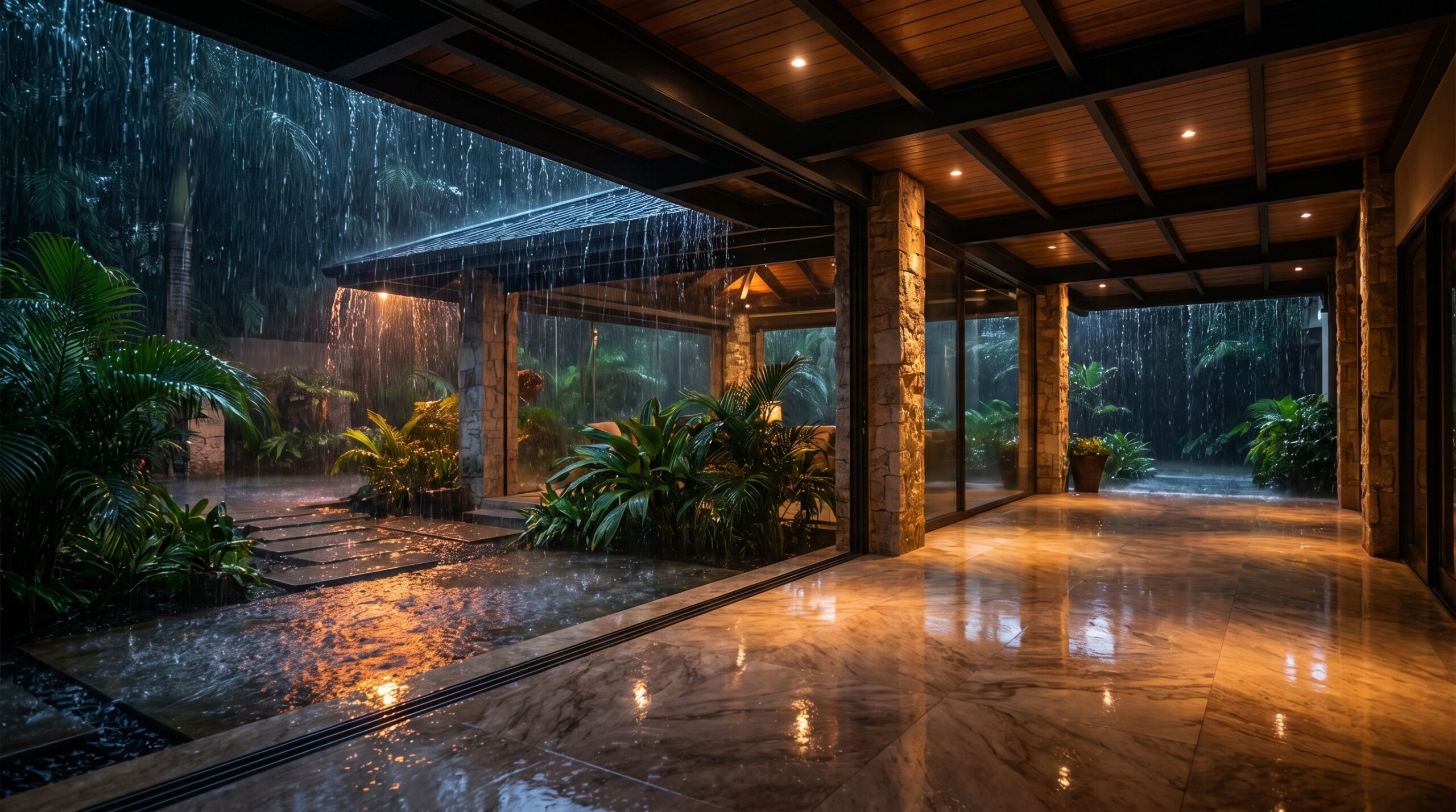 Covered Patio Roof Rain