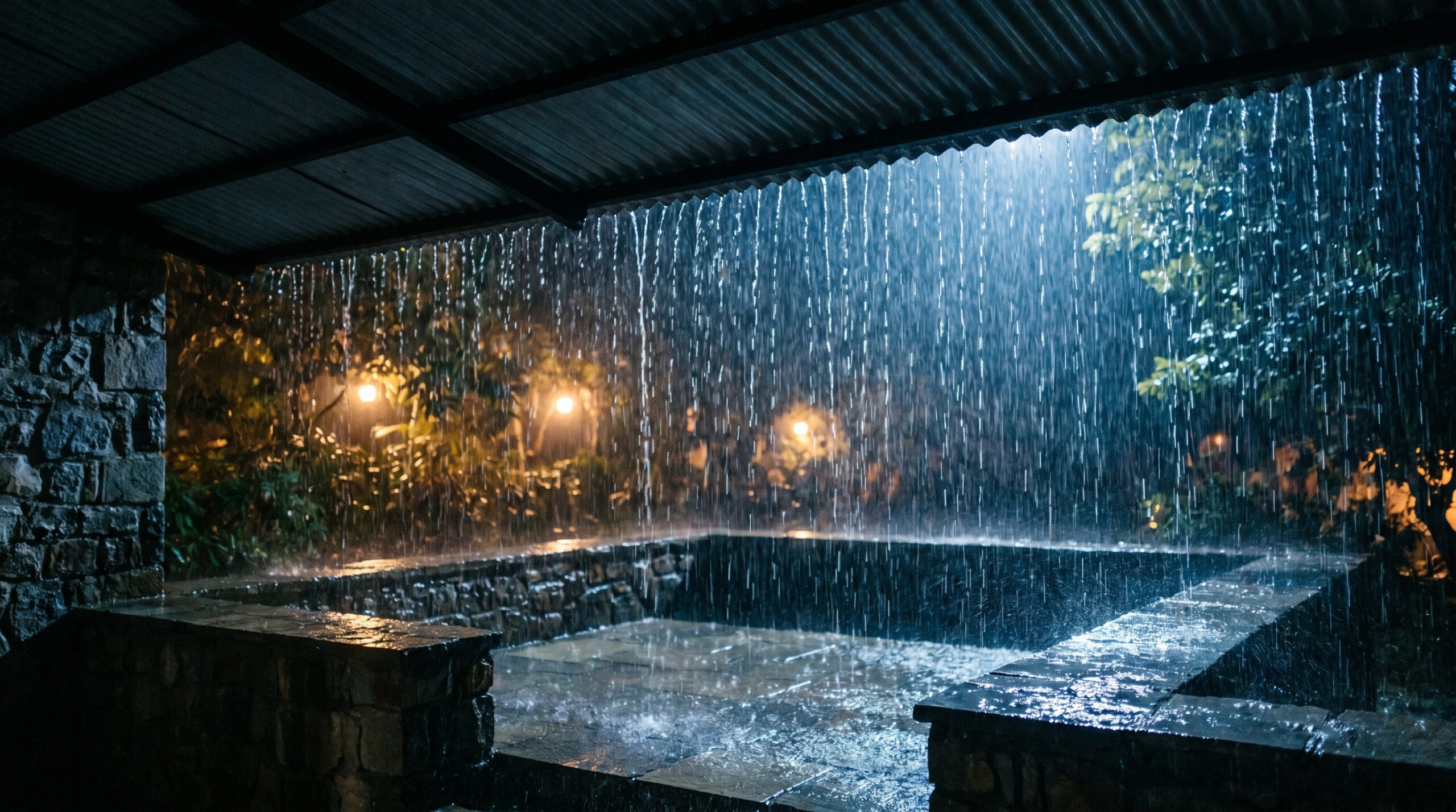 Metal Roof Rain At Night