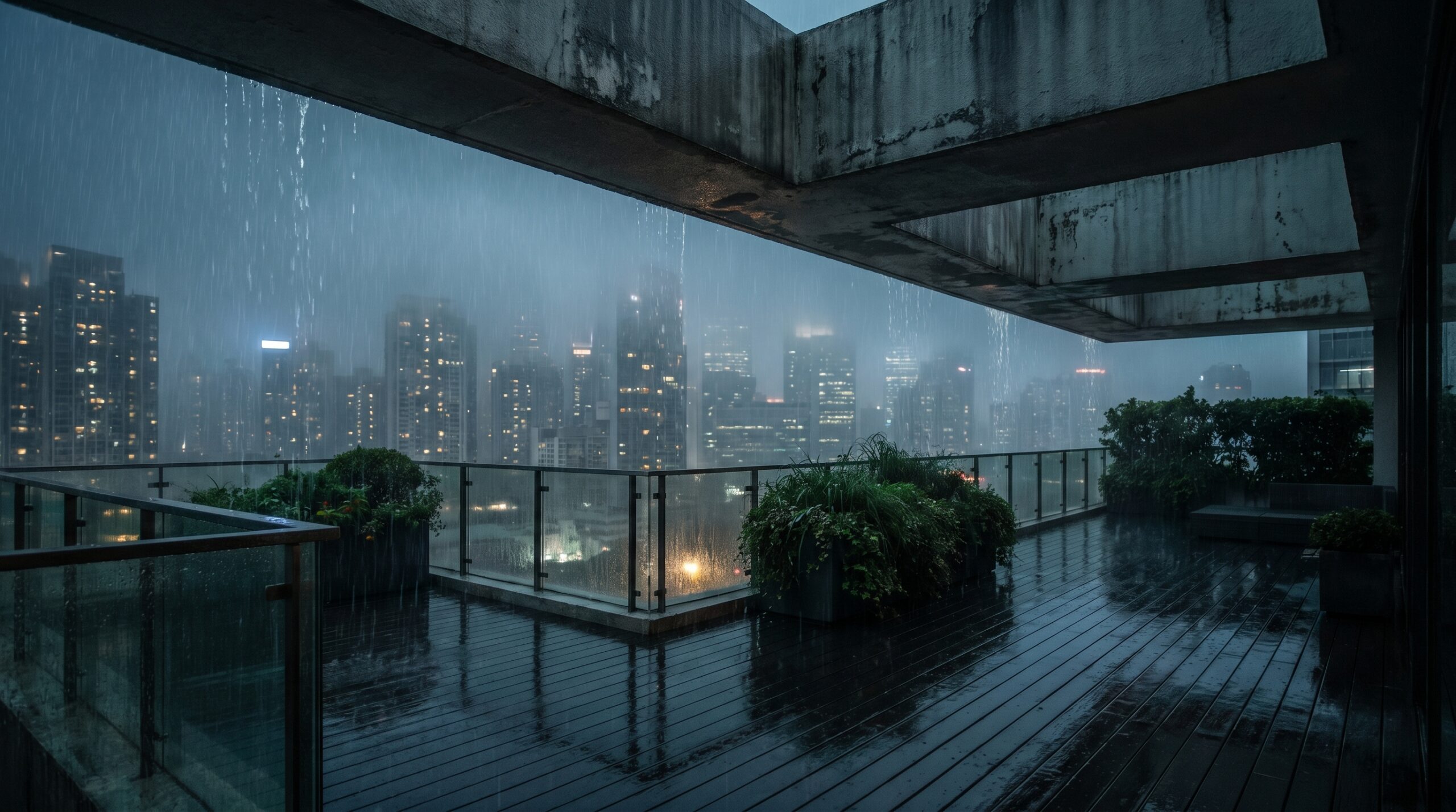 Urban Rooftop Rain Overhang